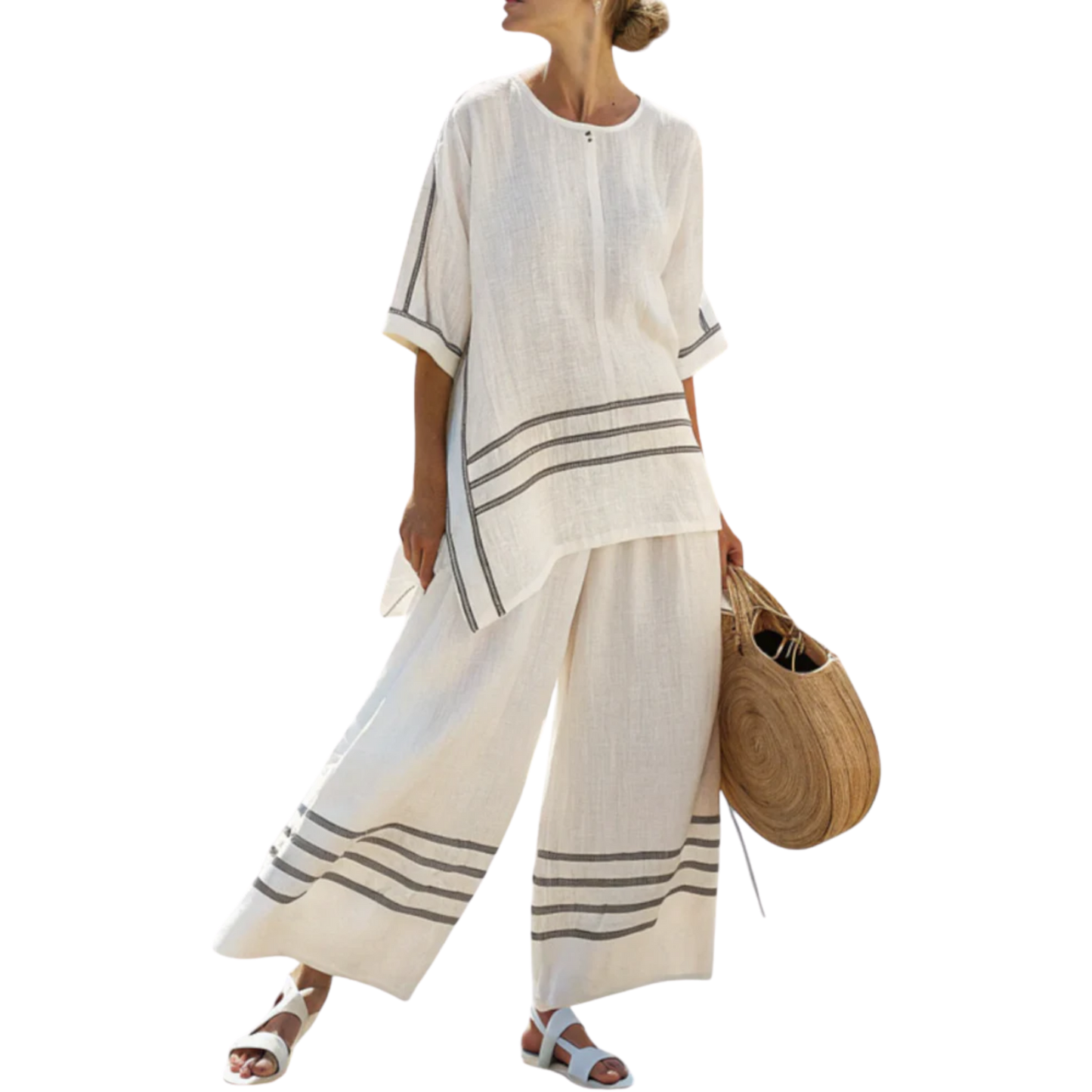 וינריק | סט אלגנטי פסים א-סימטרי