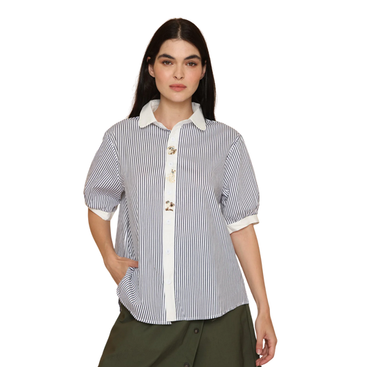 חולצת פסים ורקמה