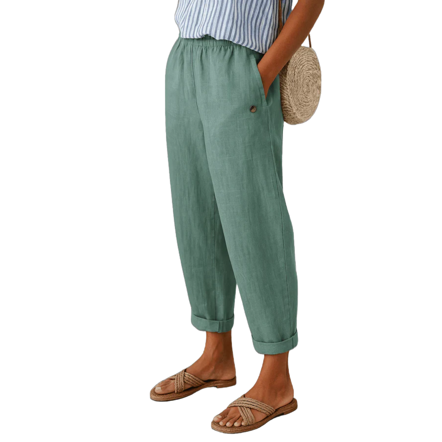 מכנסיים אלגנטיים לקיץ עם כיסים צדדיים