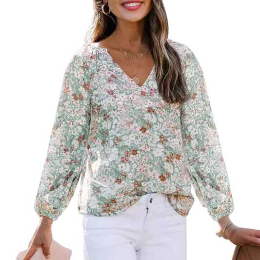 פלורה – חולצת שיפון פריחה נועזת