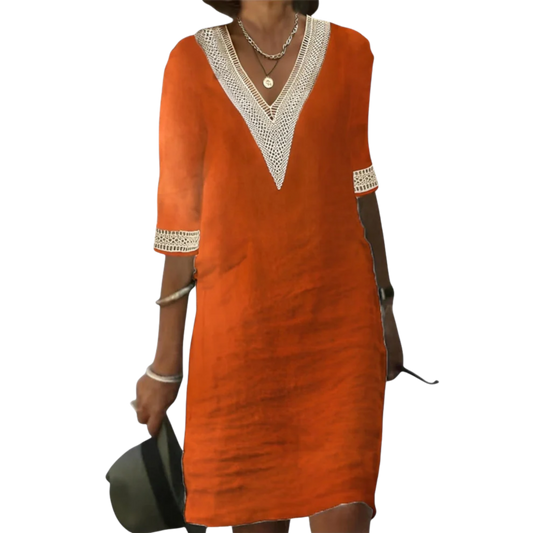 אורלי שמלת כותנה ופשתן