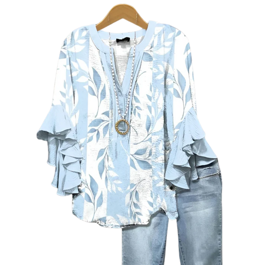 מרבלה – חולצת פריחה עם חפתים מדורגים