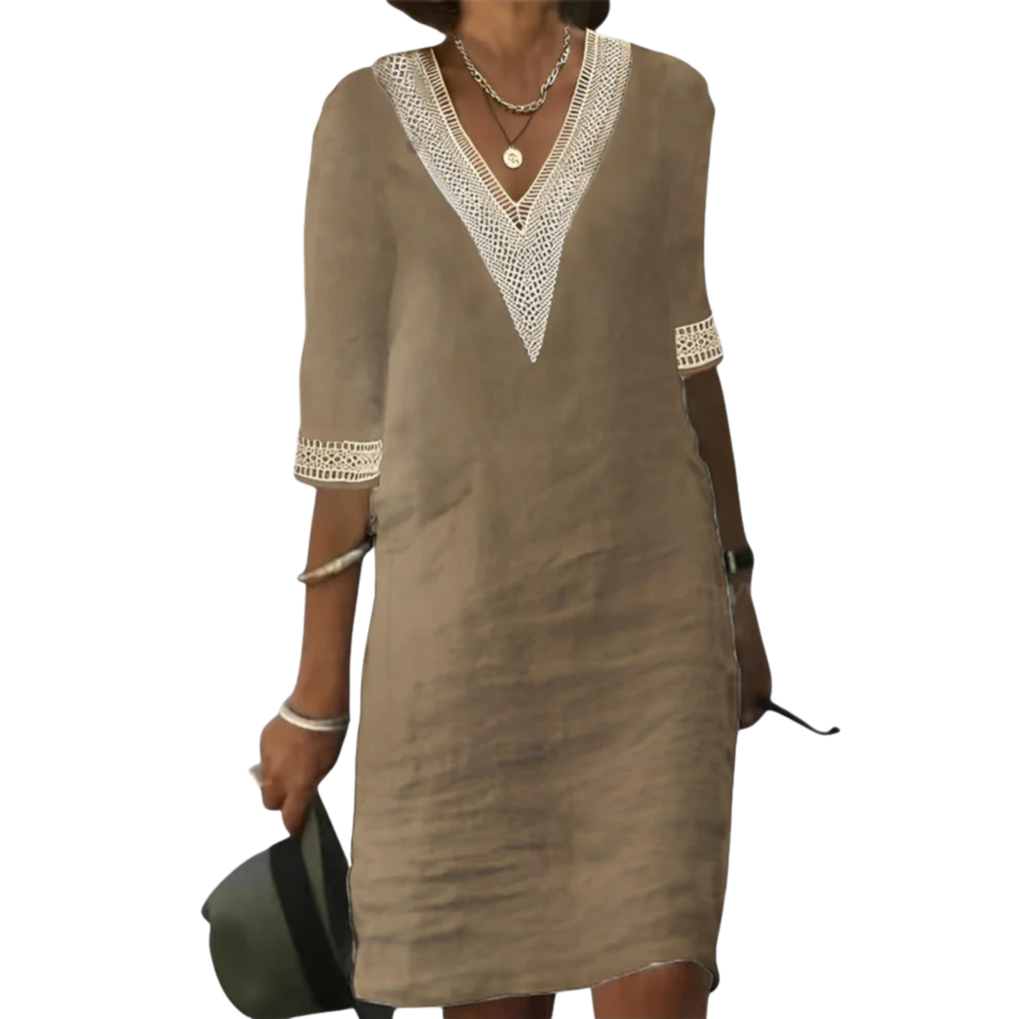 אורלי שמלת כותנה ופשתן