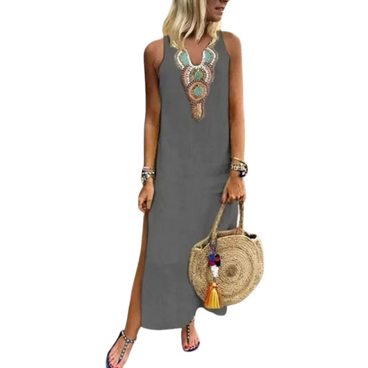 שמלת מקסי פשתן ריביירה