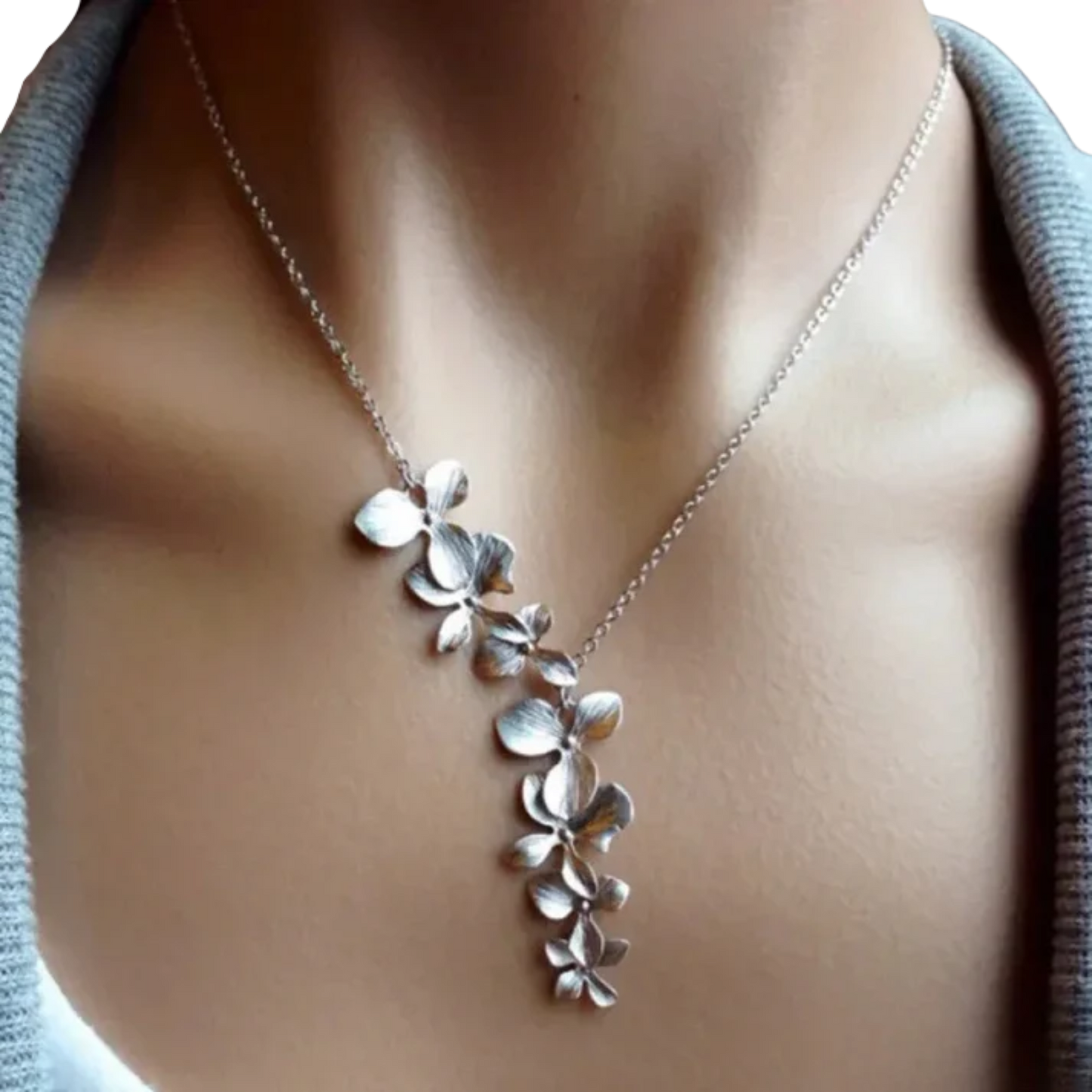 שרשרת פרחונית כסף עתיקה