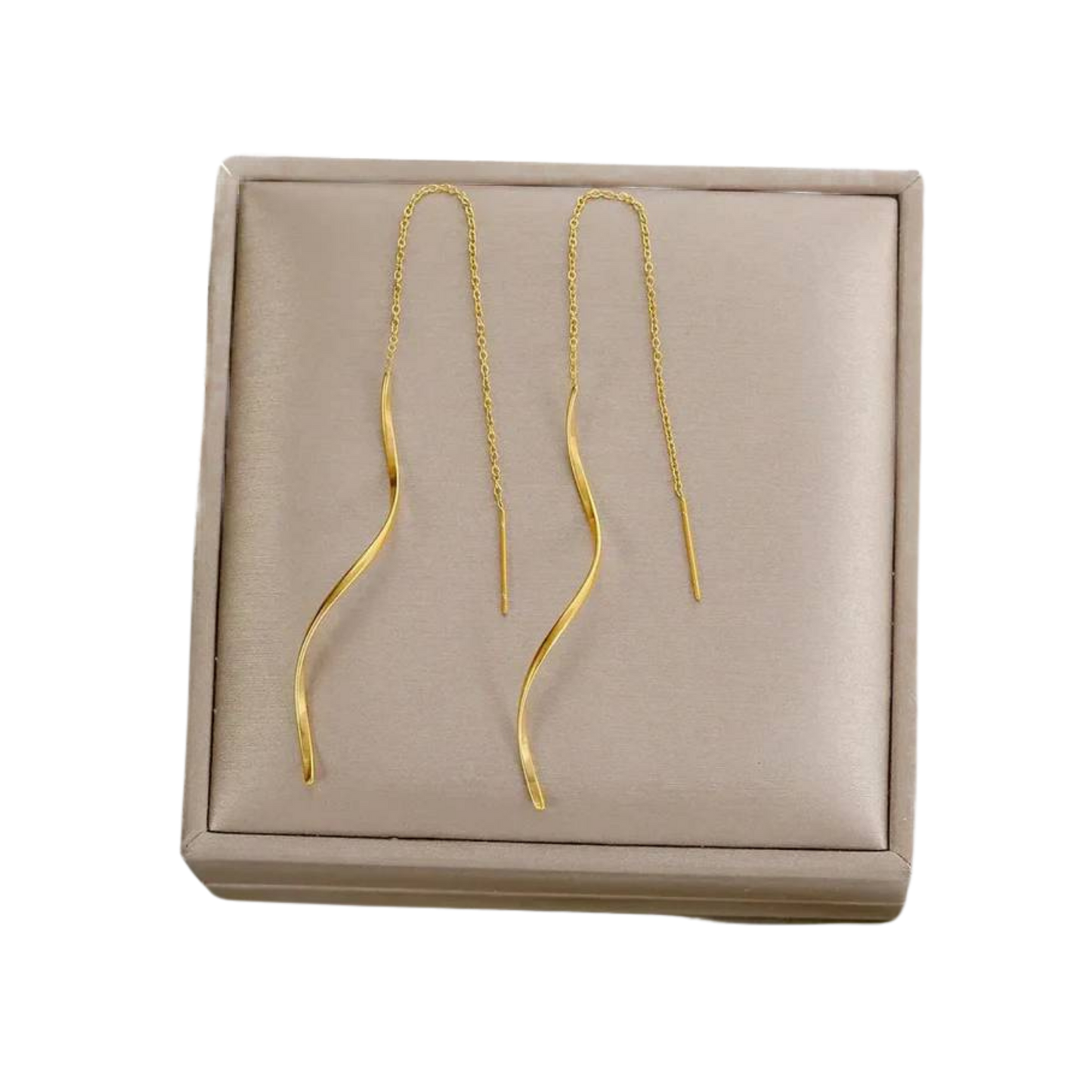 עגילים ארוכים עם עיצוב גלי