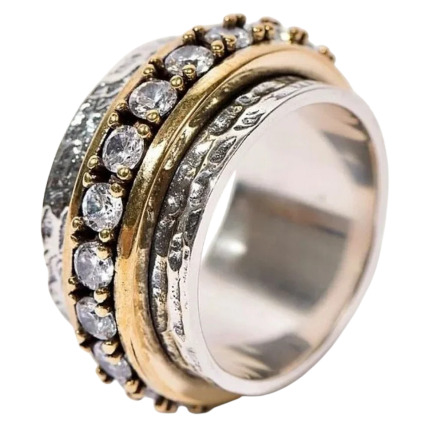 טבעת רטרו עם אבנים משובצות