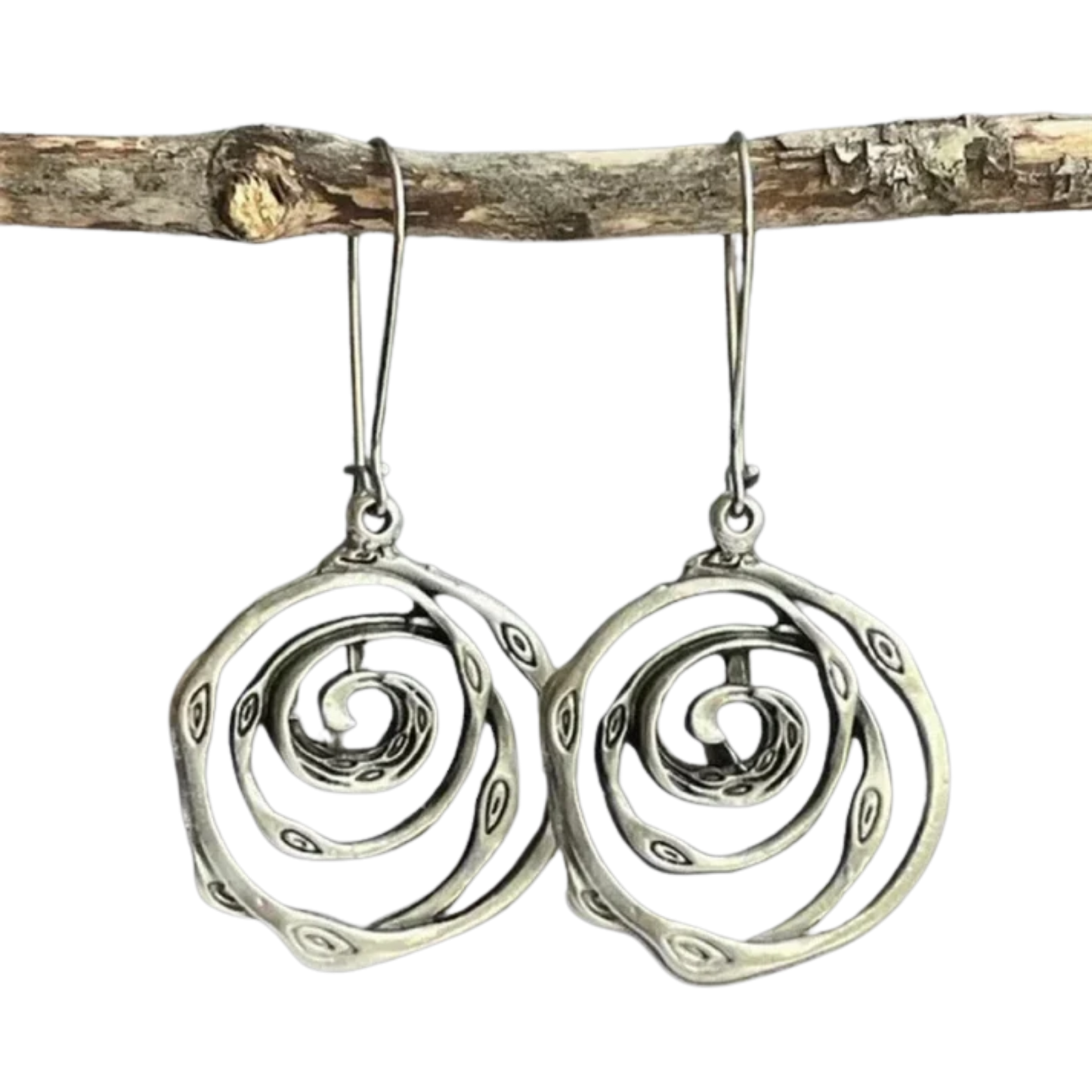 עגילי כסף רטרו בעיצוב מבוך