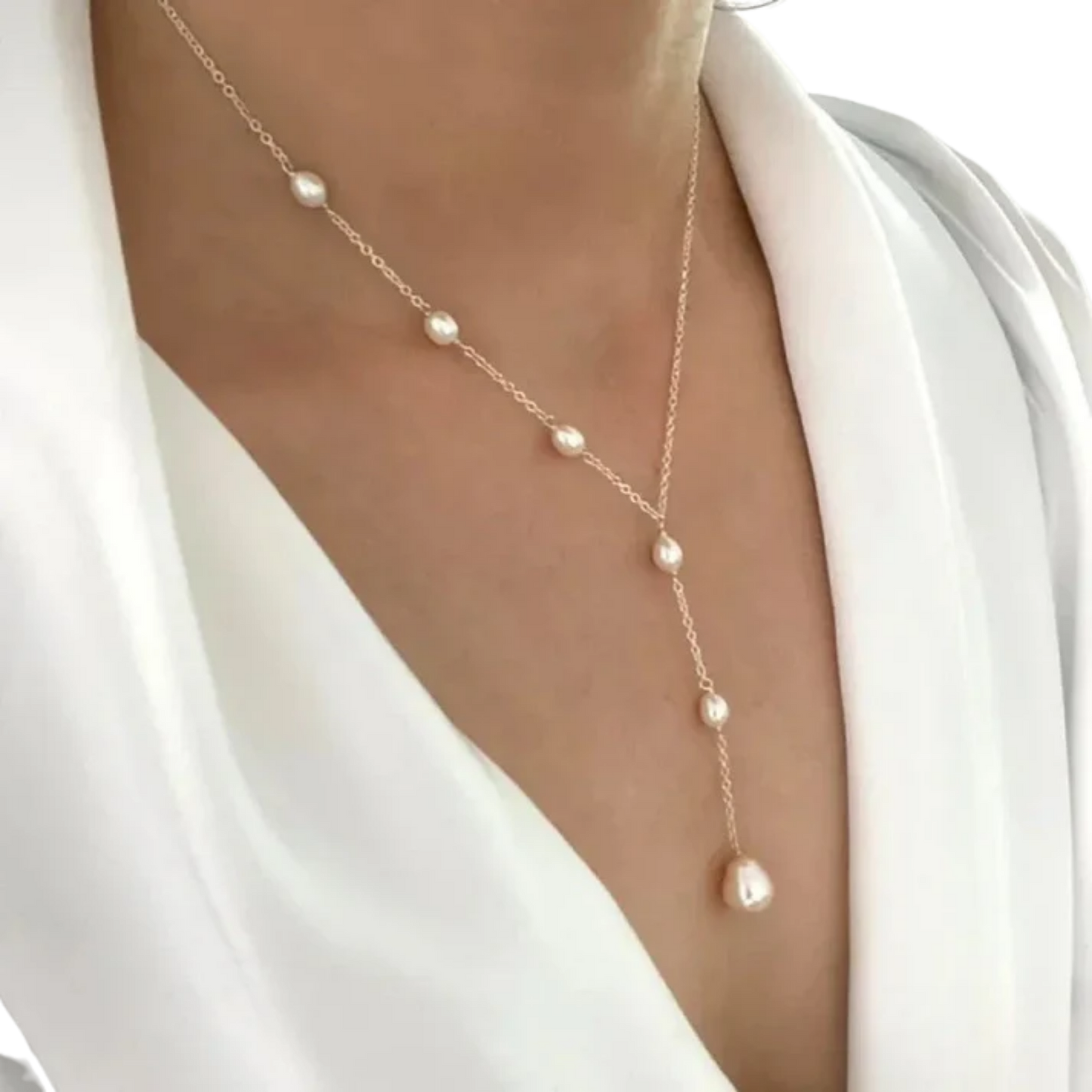 שרשרת פנינים וינטג' עם תליון