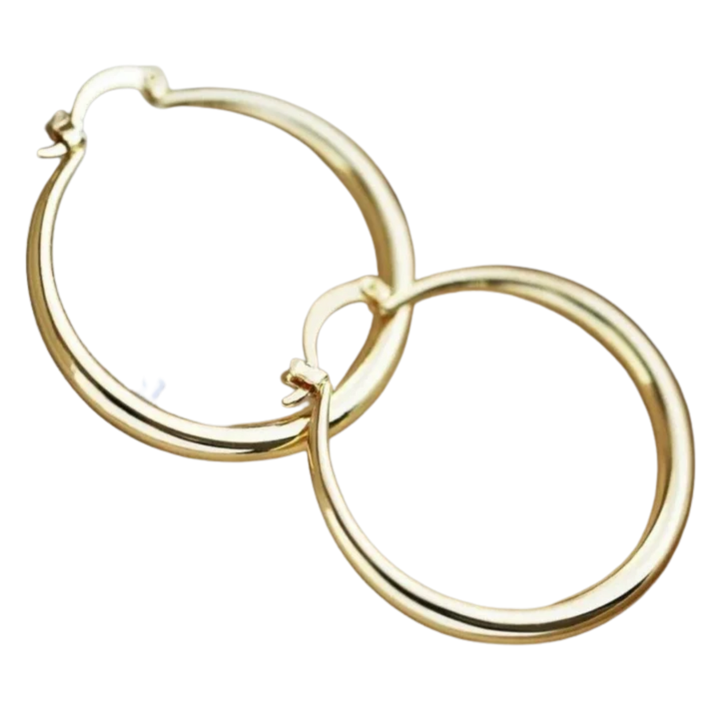 עגילי חישוק זהב גדולים