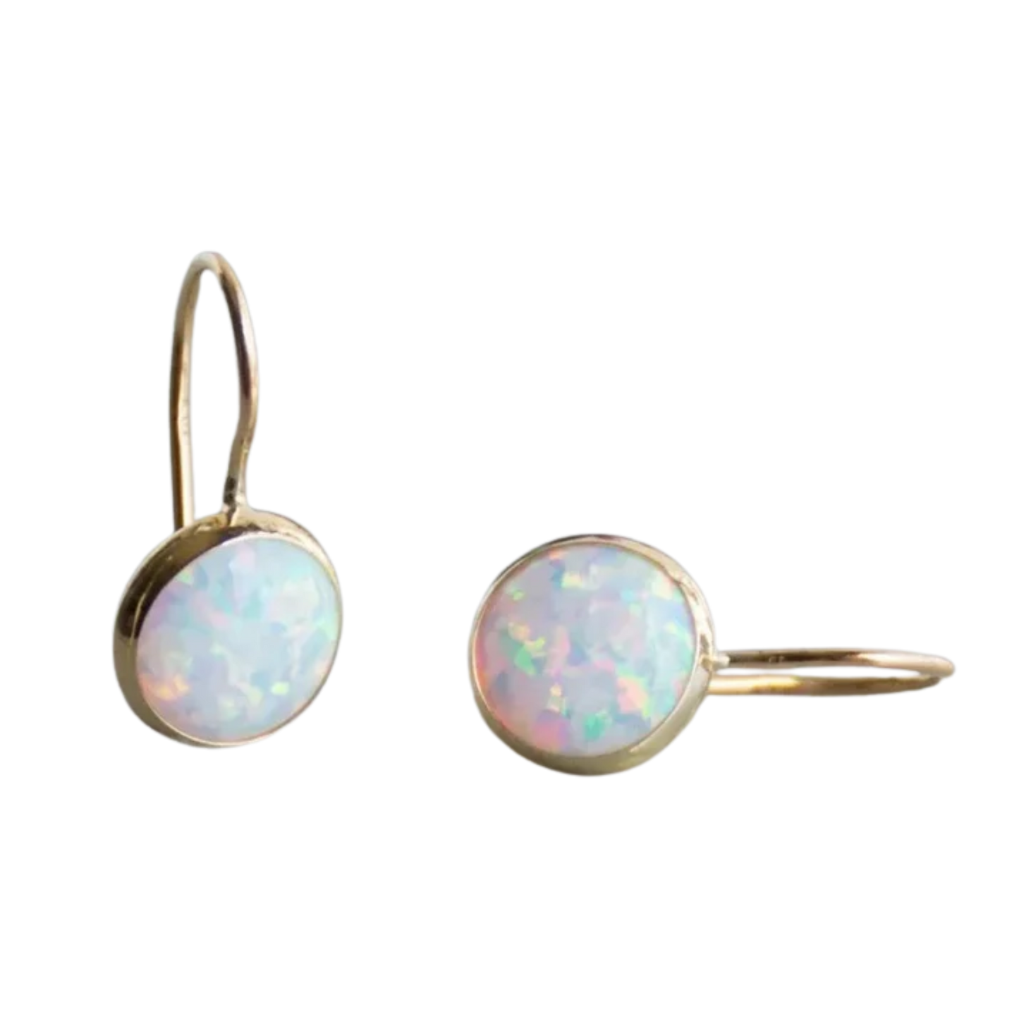 עגילי אופלסטין זהב רטרו