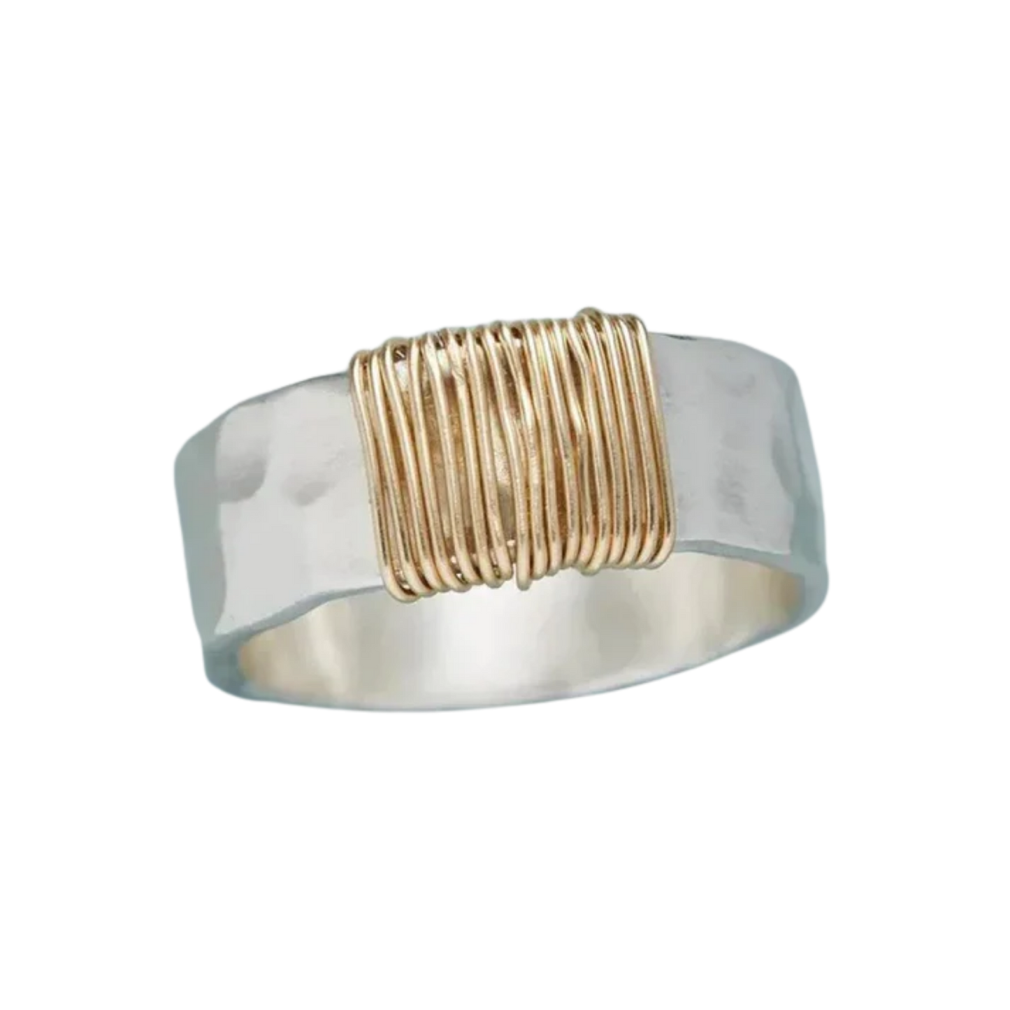 טבעת כסף וינטג' עם חוטים מזהב