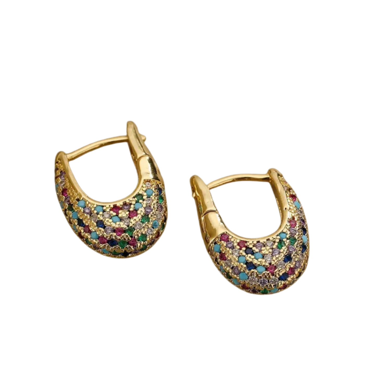 עגילים צבעוניים בעיצוב שיבוץ