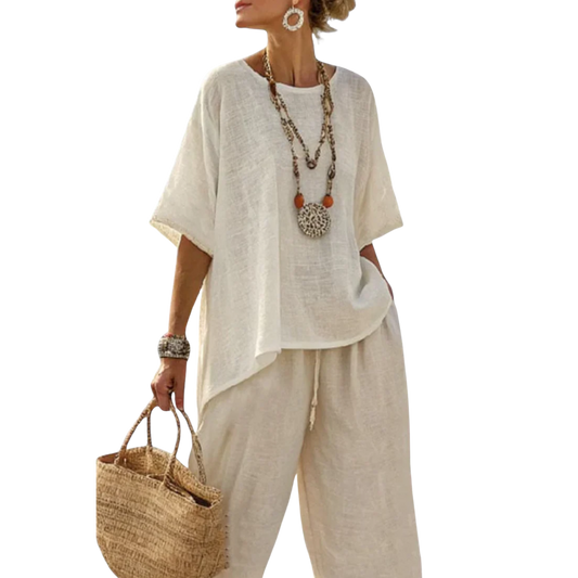 דרבון | חולצת יוקרה פשוטה ומכנסיים זורמים