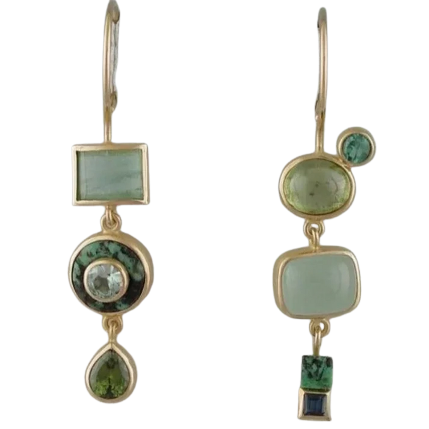 עגילי טיפה ירוקים רטרו