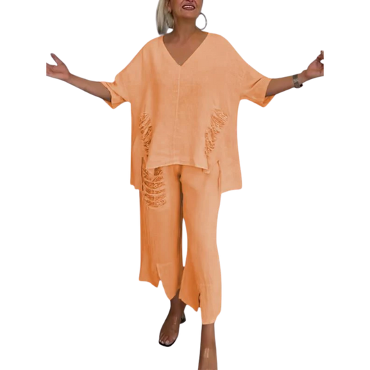 רייסה | סט דו־חלקי קייצי עם מחשוף V