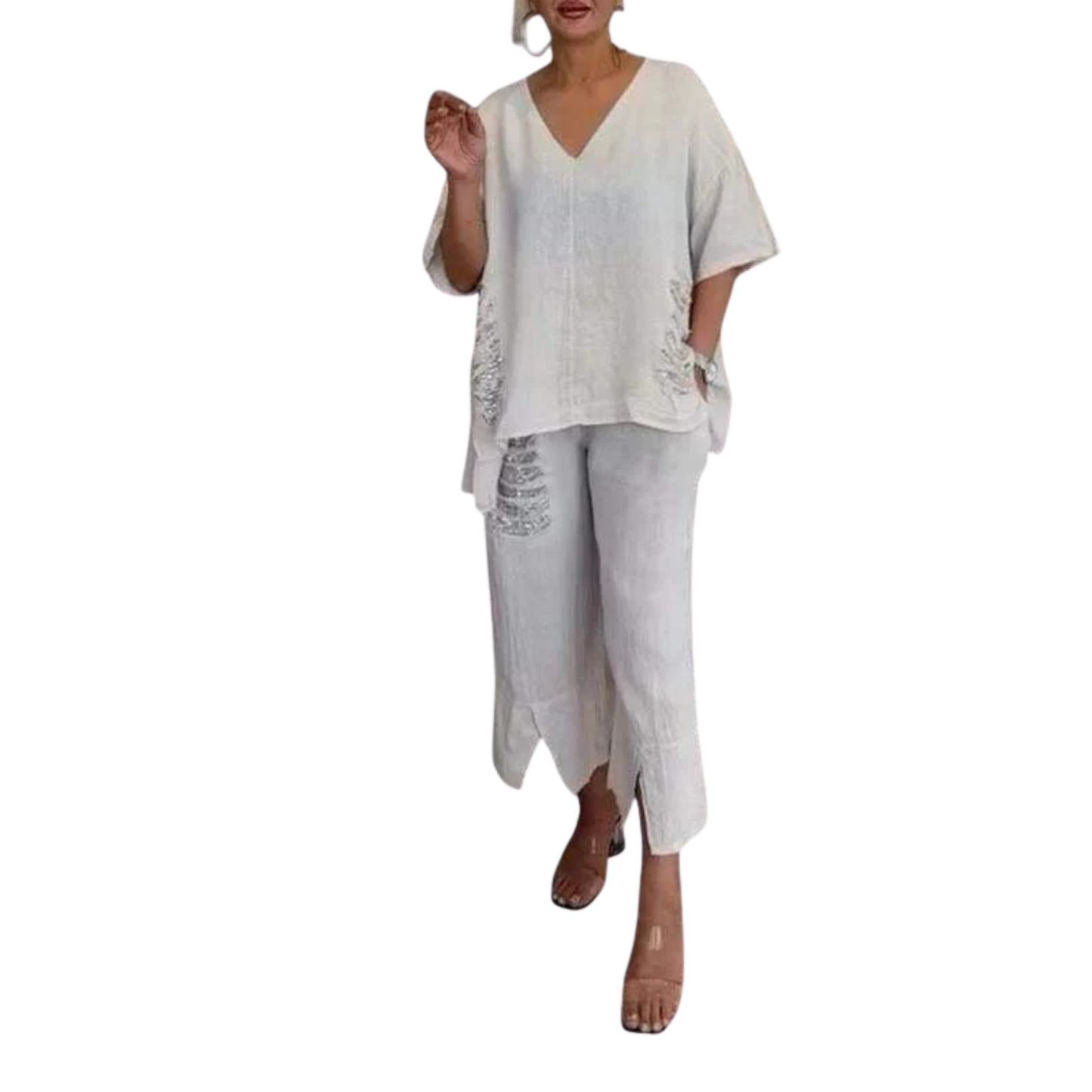 רייסה | סט דו־חלקי קייצי עם מחשוף V