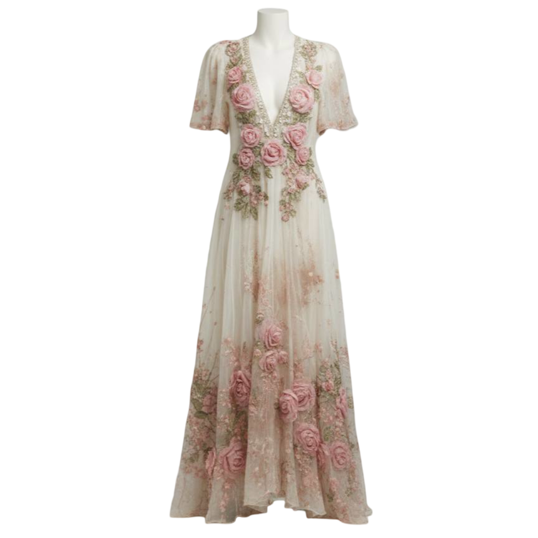 שמלת מקסי רקומה אלרה