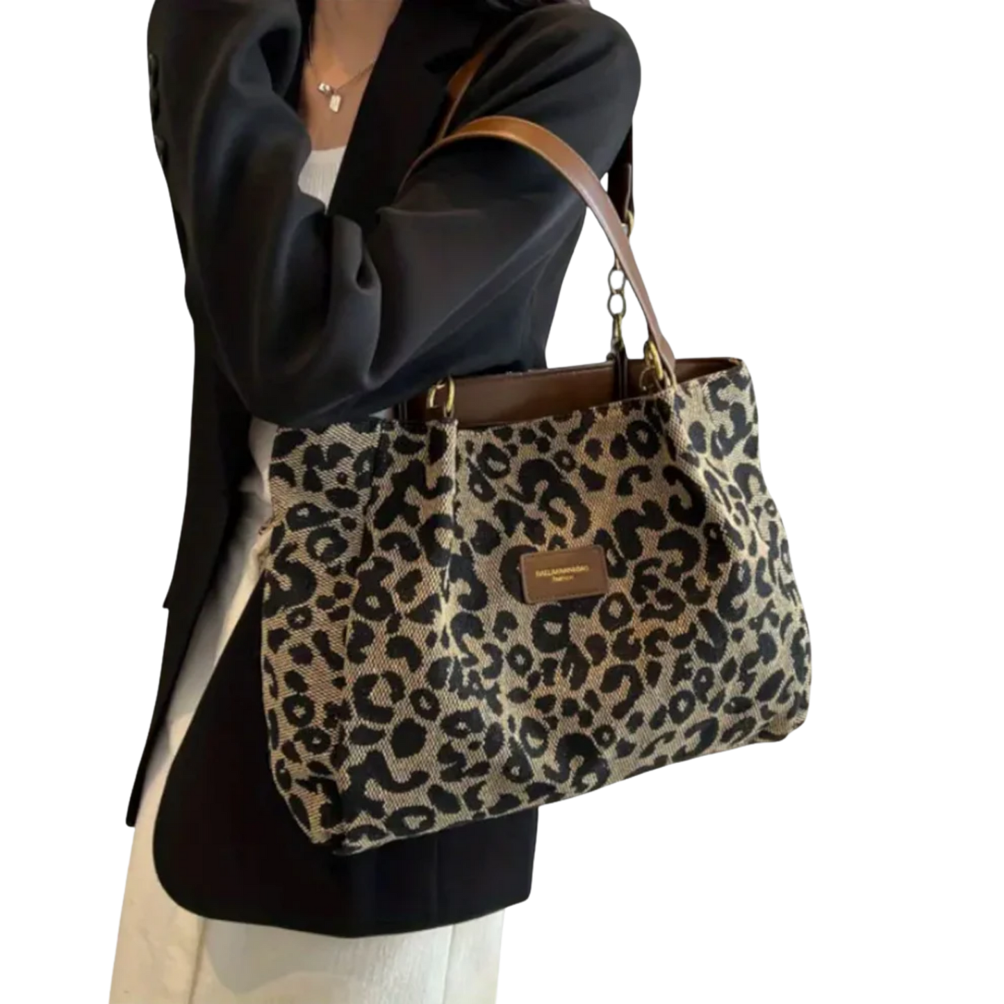 לובלנקה – תיק טוט מבד בדוגמת נמר