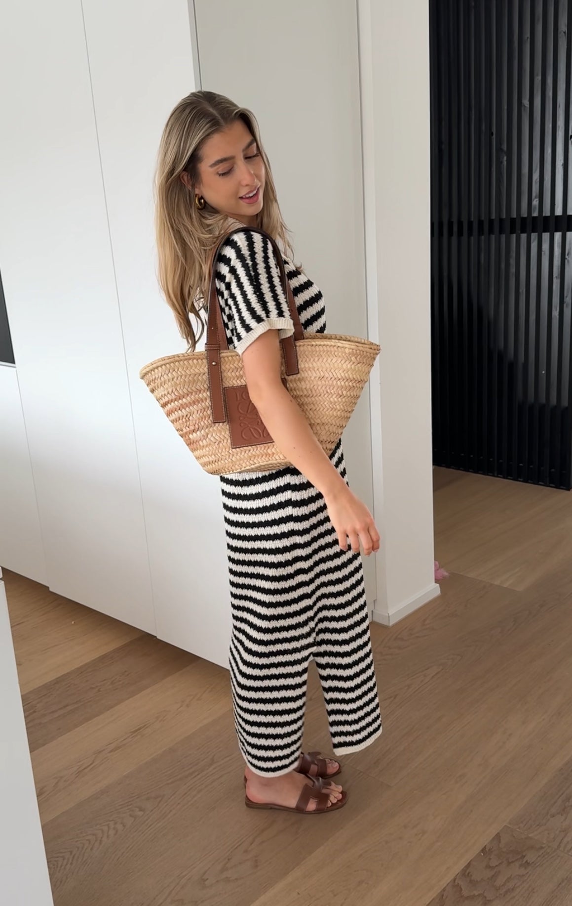 MAXI STRIPE DRESS BLACK