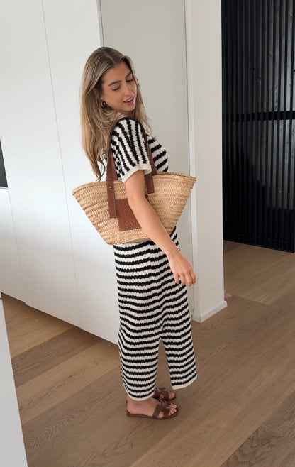 MAXI STRIPE DRESS BLACK