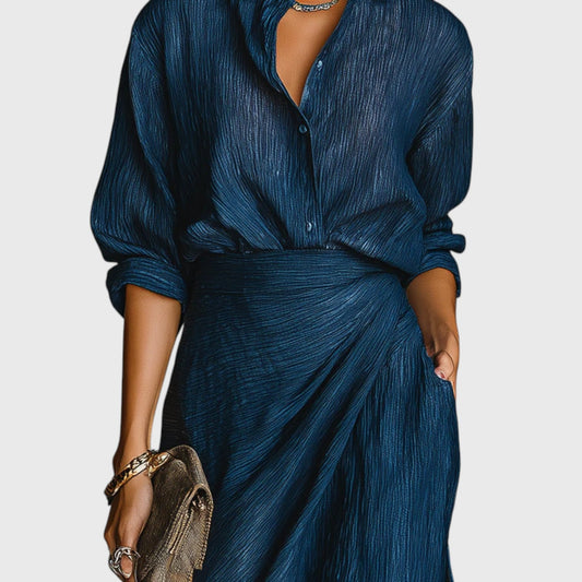 סט פשתן נוגה – כחול