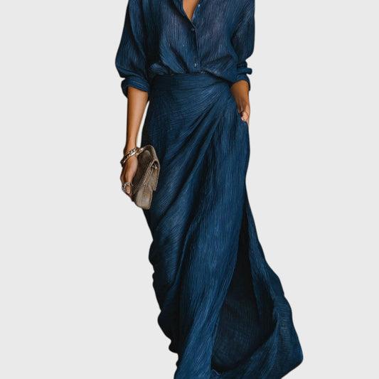 סט פשתן נוגה – כחול